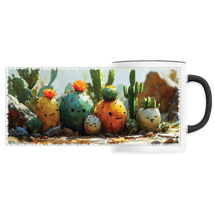 Mug design famille de cactus