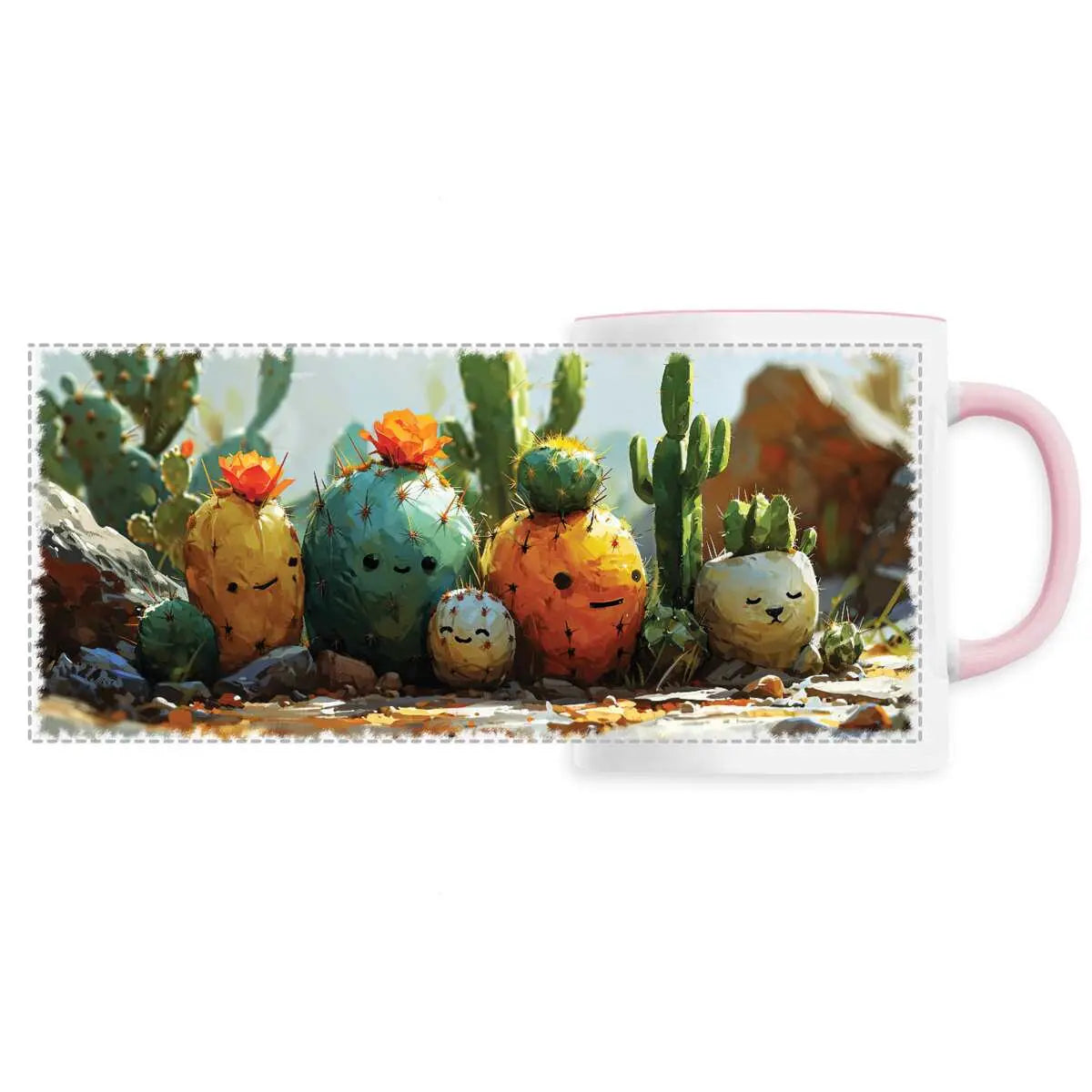 Mug design famille de cactus