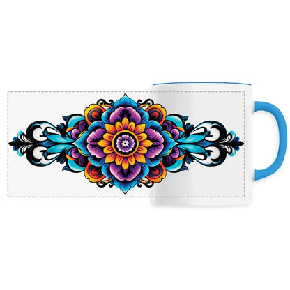 Mug design long mandala multicolore