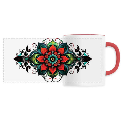 Mug design long mandala multicolore