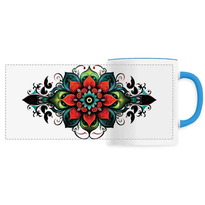 Mug design long mandala multicolore