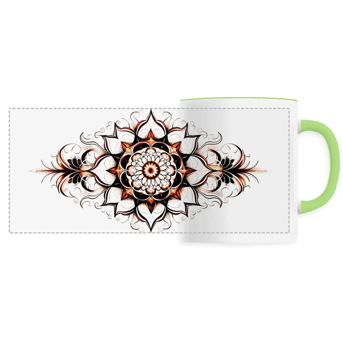 Mug design long mandala orange