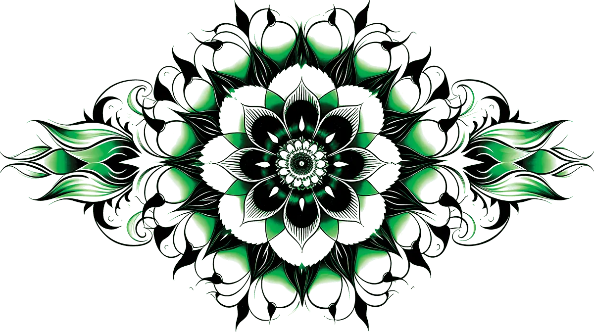 Mug design long mandala vert