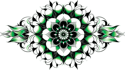 Mug design long mandala vert