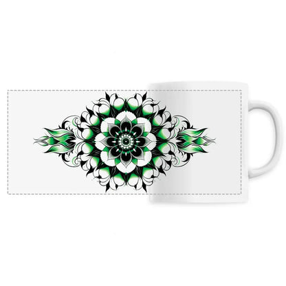 Mug design long mandala vert