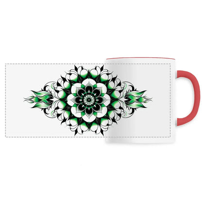 Mug design long mandala vert