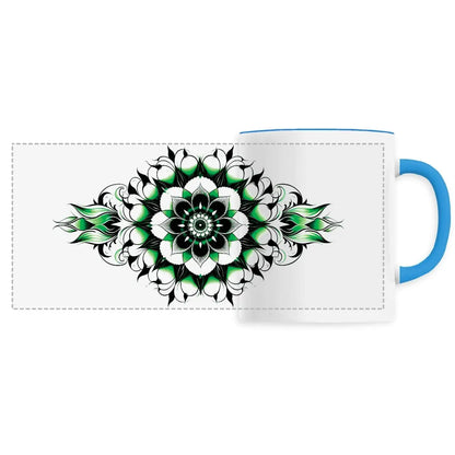 Mug design long mandala vert