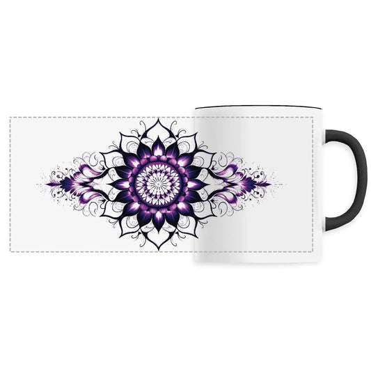 Mug design long mandala violet-rose