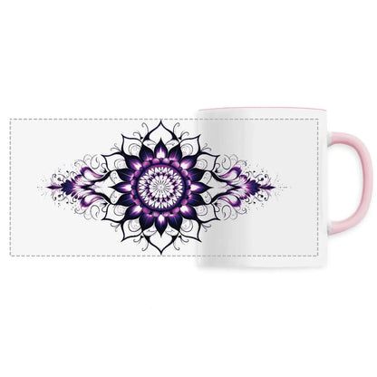 Mug design long mandala violet-rose