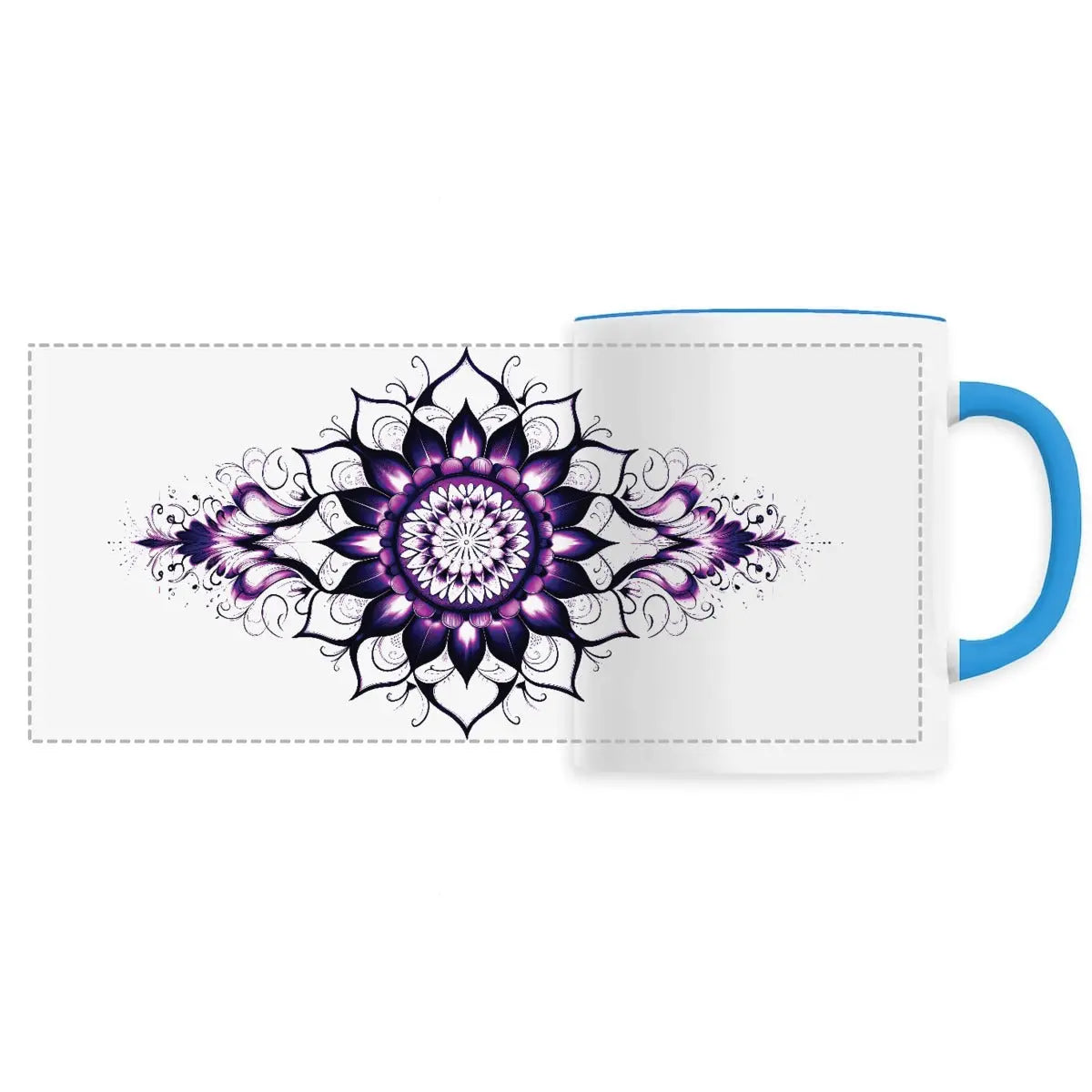 Mug design long mandala violet-rose