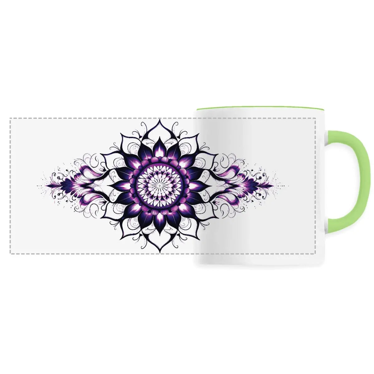 Mug design long mandala violet-rose