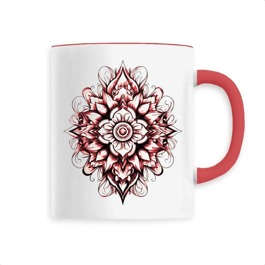 Mug design mandala rouge