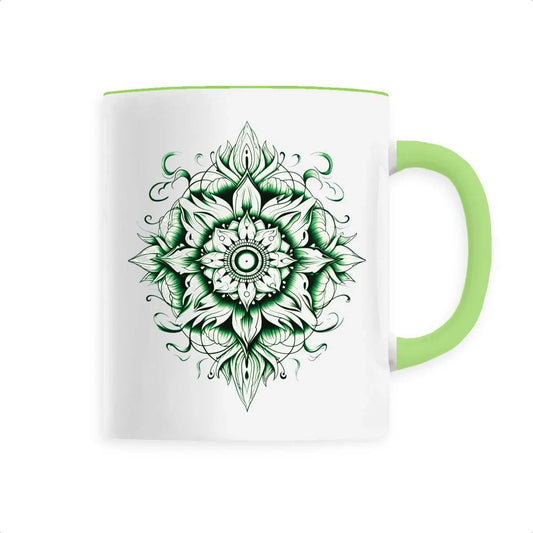 Mug design mandala vert