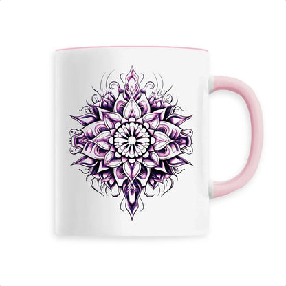 Mug design mandala violet-rose