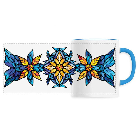 Mug design vitrail floral - Cafétoile