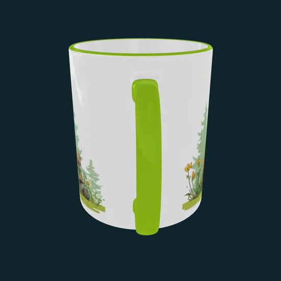 Vidéo d'un mug qui tourne sur lui même avec le design "Trois petits druides"