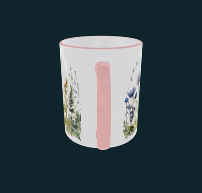 Vidéo d'un mug qui tourne sur lui même avec le design "Fleurs sauvages"